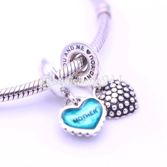 Authentic PANDORA Retired Piece of My Heart Mother / Son Charms - Picture 3 of 11